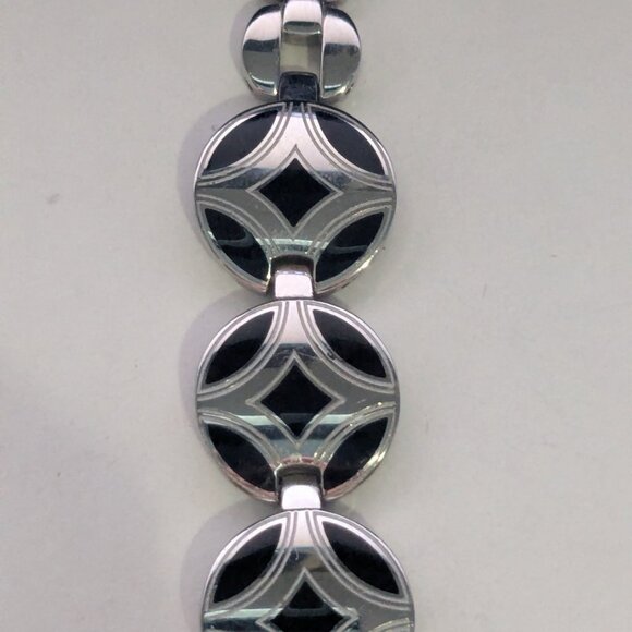 BULOVA Frank Lloyd Wright C8691170 Black Enameled Circular Design Ladies Watch - Picture 6 of 9